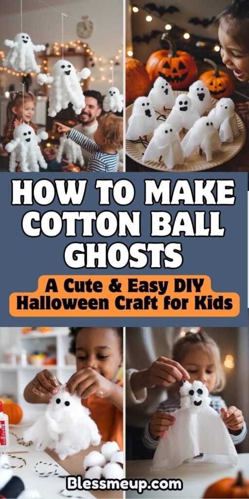 How to Make Cotton Ball Ghosts