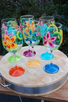 Painted Wine Glasses