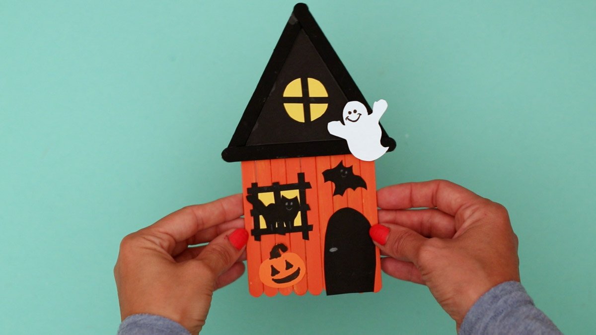 Popsicle Stick Haunted Pumpkin Houses