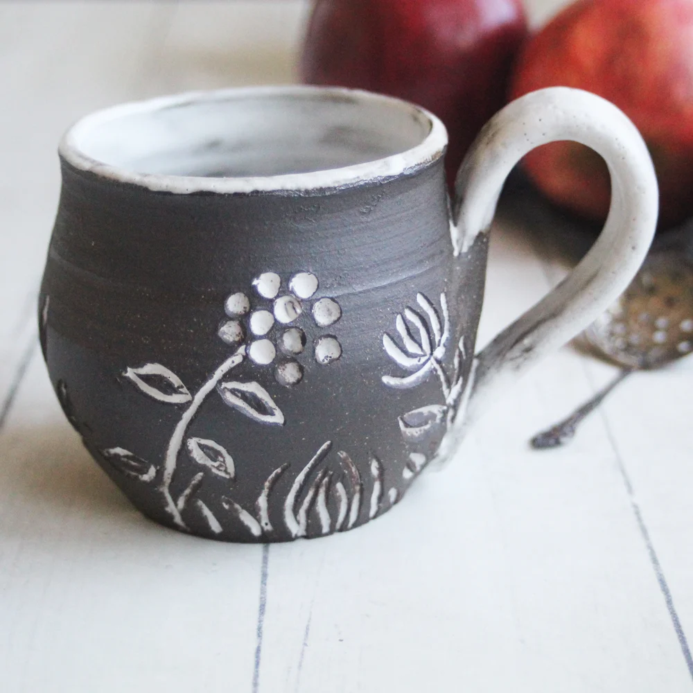 Carved Floral Mug